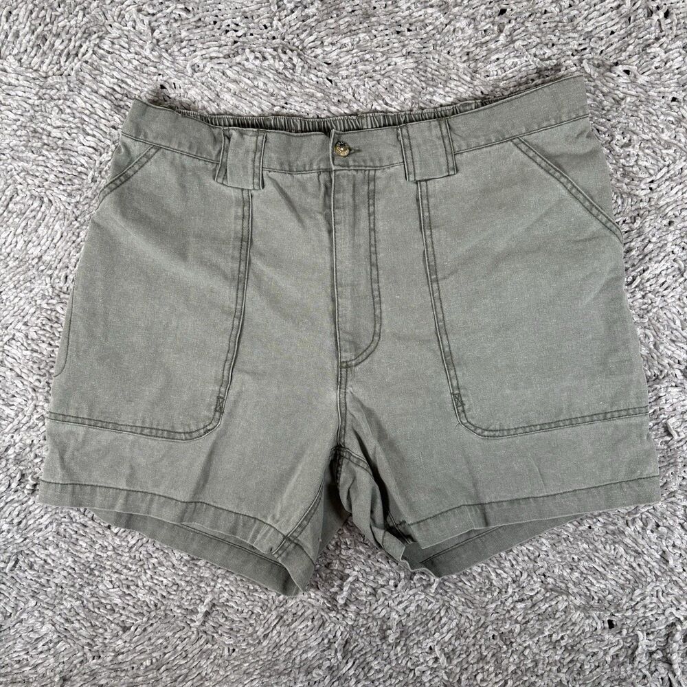 Hook & Tackle Beer Can Shorts Mens 40 Cargo Green Canvas Beach Summer Utility